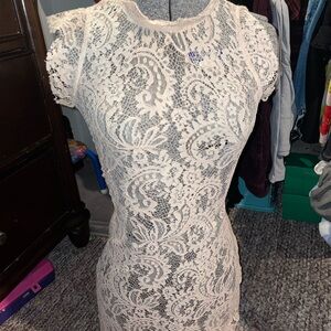 Bar III SIZE XS Floral Lace Dress